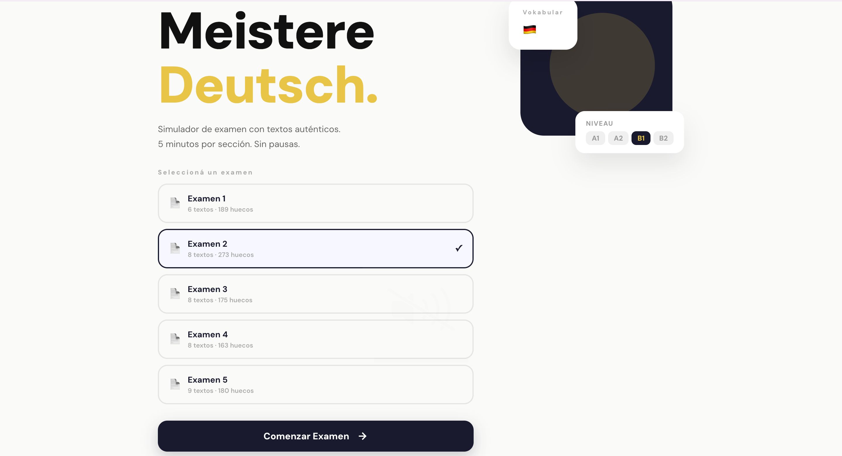Simulador de Exámenes de idioma